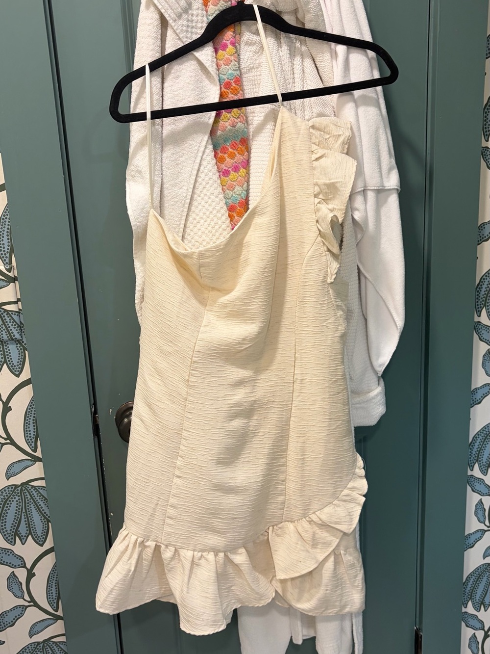 DO+BE Cream Ruffle Sundress with Spaghetti Straps